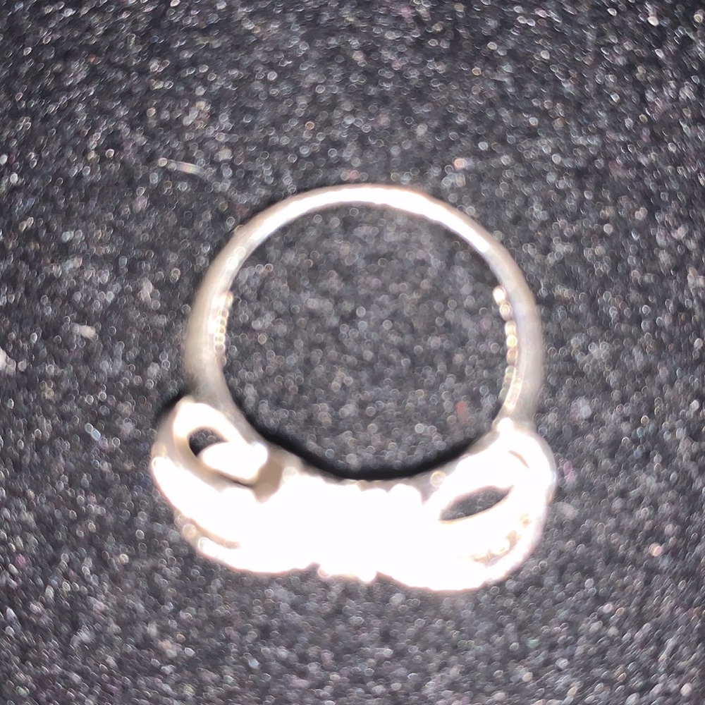 Cute Sterling Silver Bow with CZ Chips - Picture 3 of 4